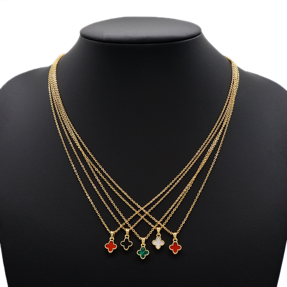 Handmade Custom Brass Natural Stone 7mm Charm Necklace