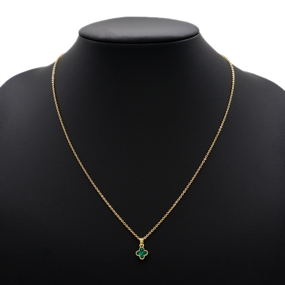 Handmade Custom Brass Natural Stone 7mm Charm Necklace