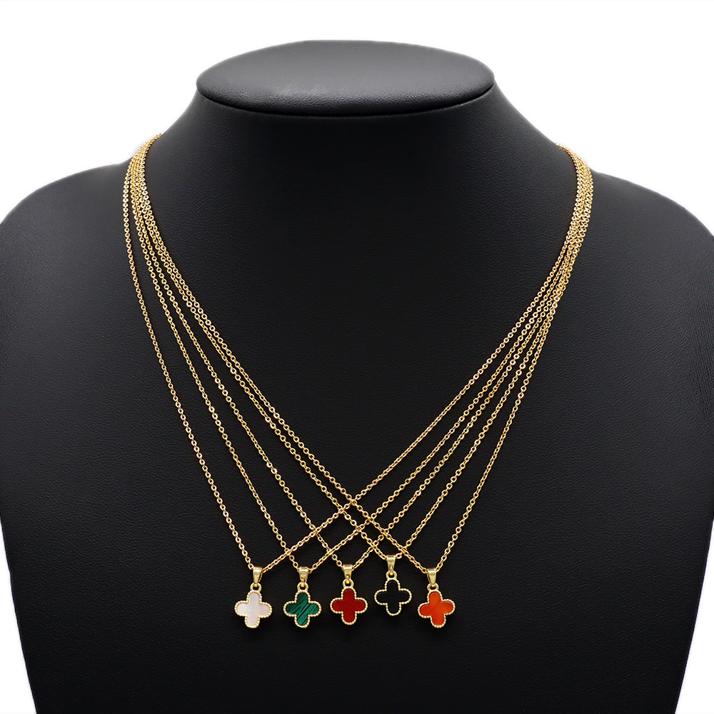 Handmade Custom Brass Natural Stone 9mm Charm Necklace