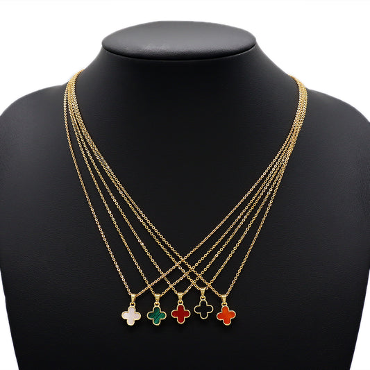 Handmade Custom Brass Natural Stone 9mm Charm Necklace