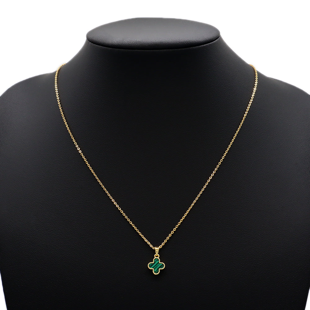 Handmade Custom Brass Natural Stone 9mm Charm Necklace