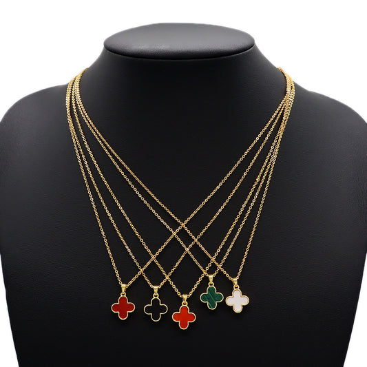 Handmade Custom Natural Stone Gold Plated Charm Necklace