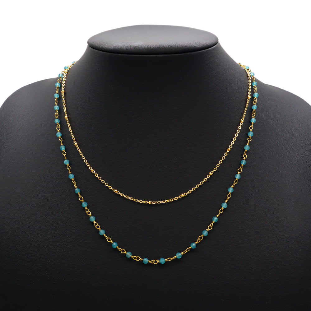 Handmade Custom Natural Stone Double Layer Necklace