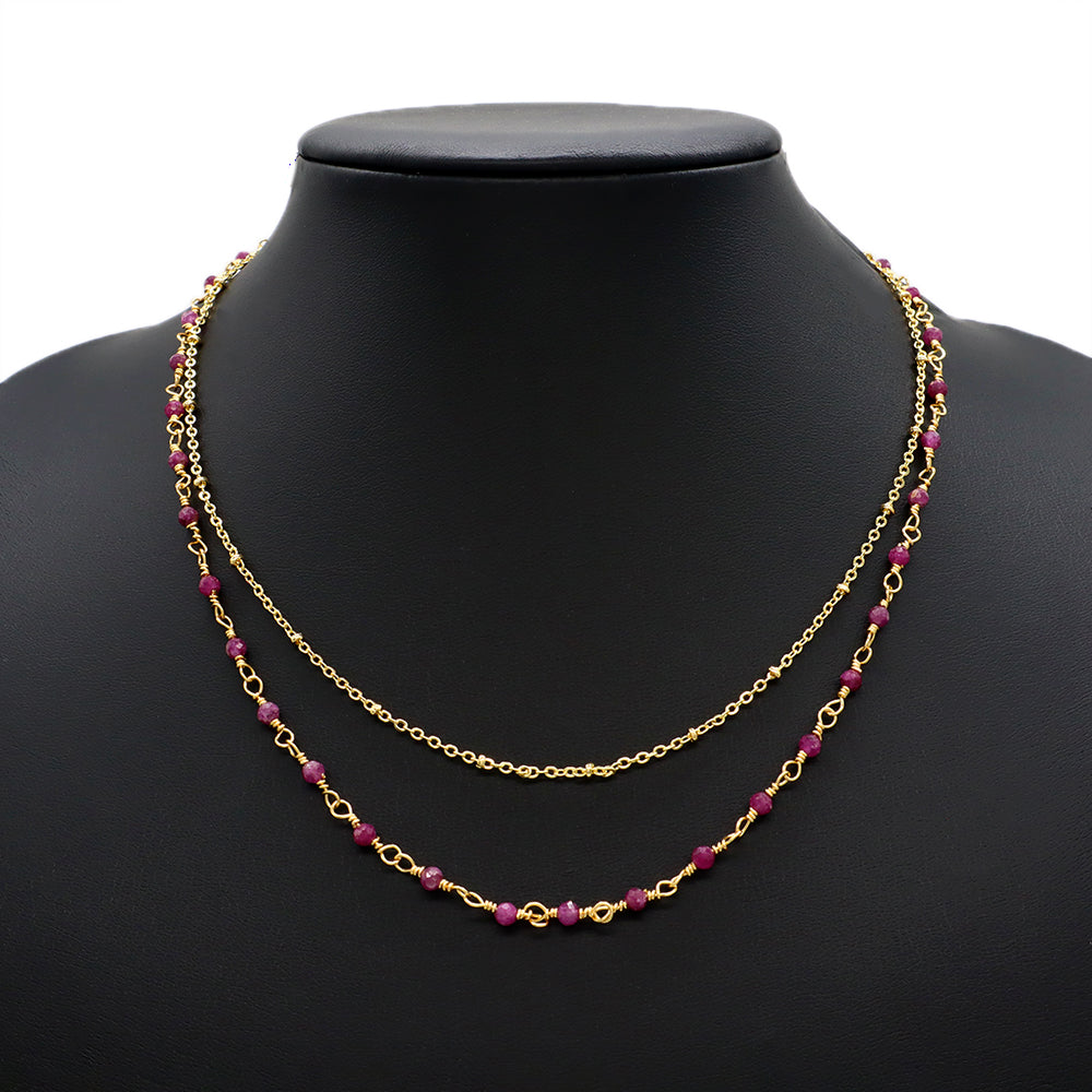 Handmade Custom Natural Stone Double Layer Necklace