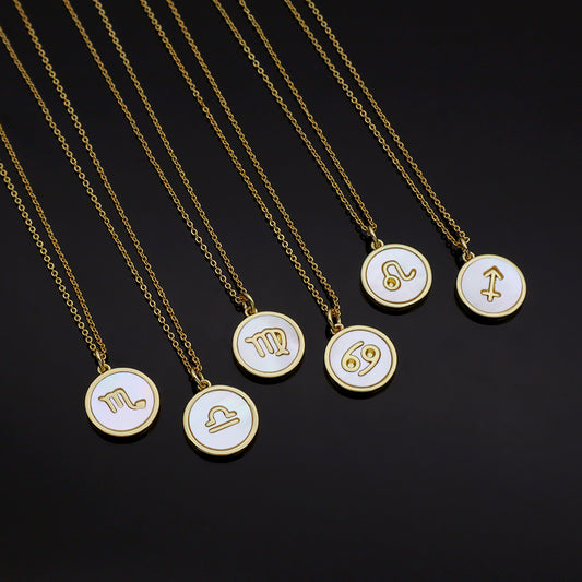 Handmade Custom Brass With Shell Pendant Necklace With Chain Necklace