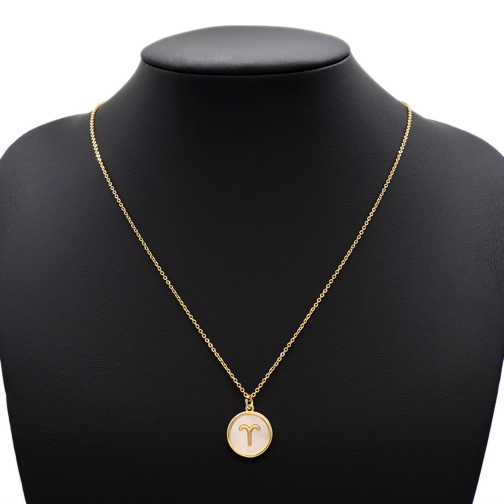 Handmade Custom Brass With Shell Pendant Necklace With Chain Necklace