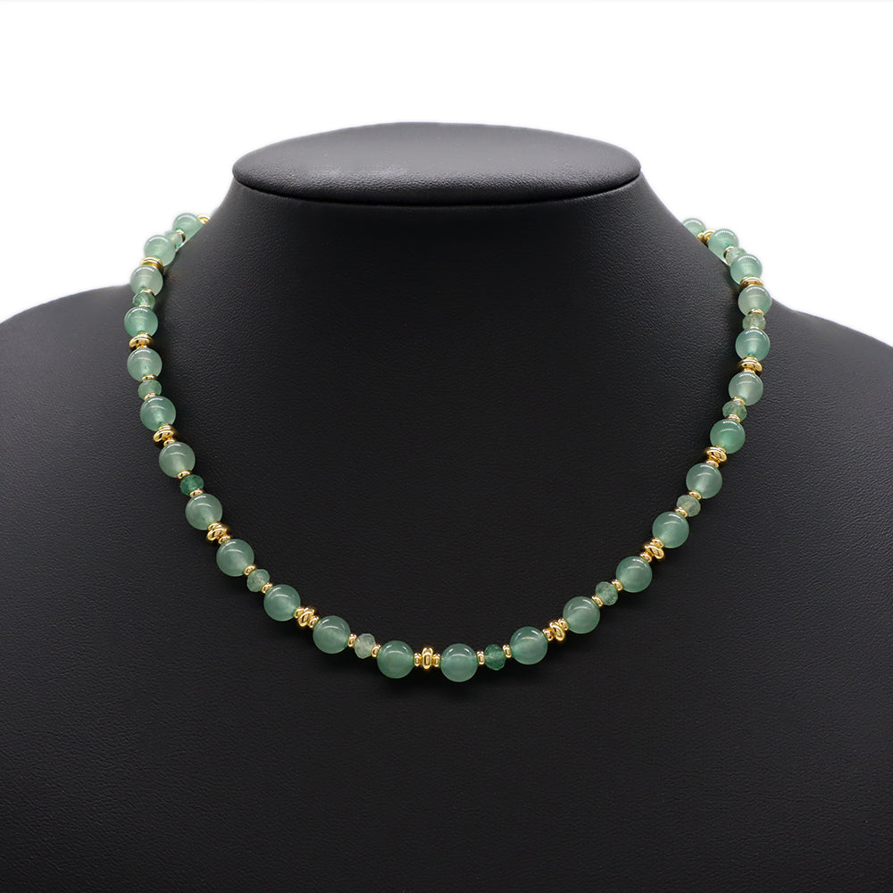 Handmade Custom Brass With Natural Stone Gold Plated Necklace