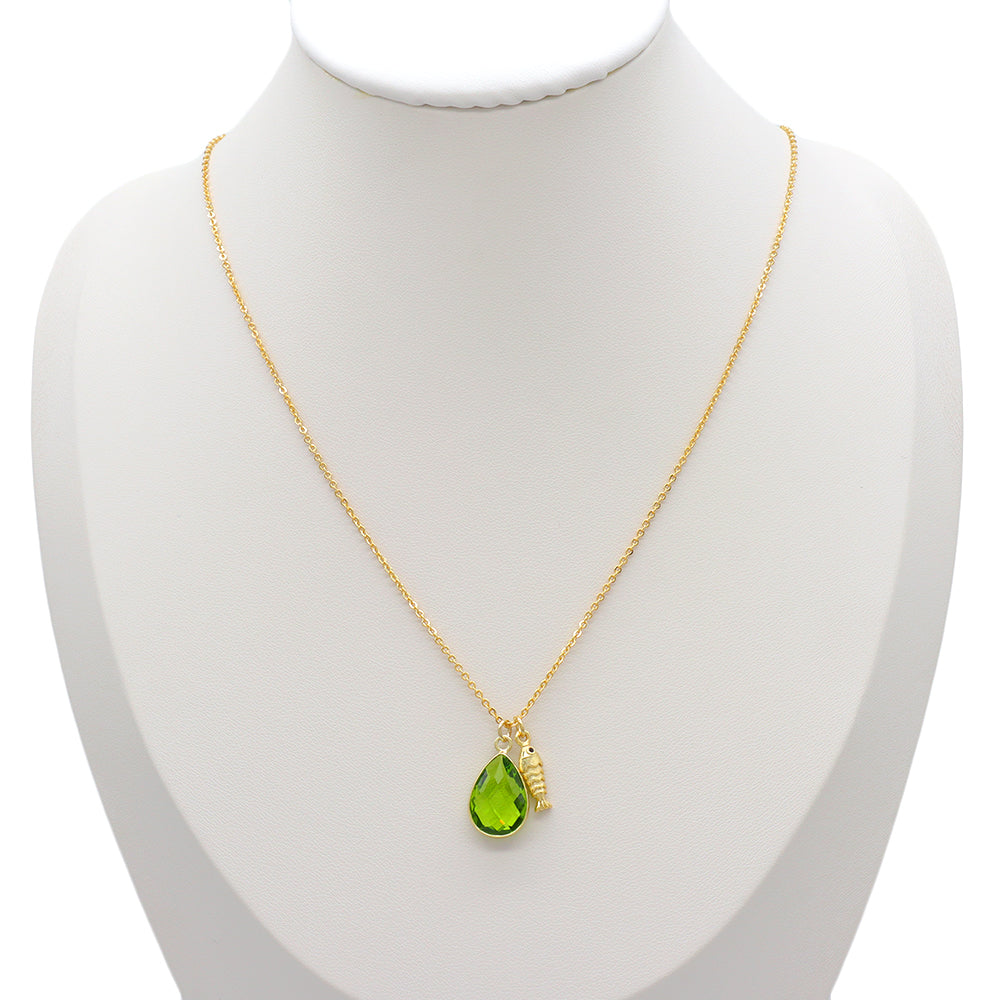 Handmade Custom Glass Crystal Pendant Necklace