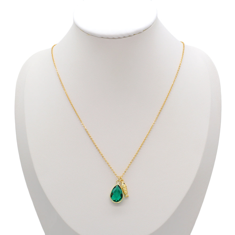 Handmade Custom Glass Crystal Pendant Necklace