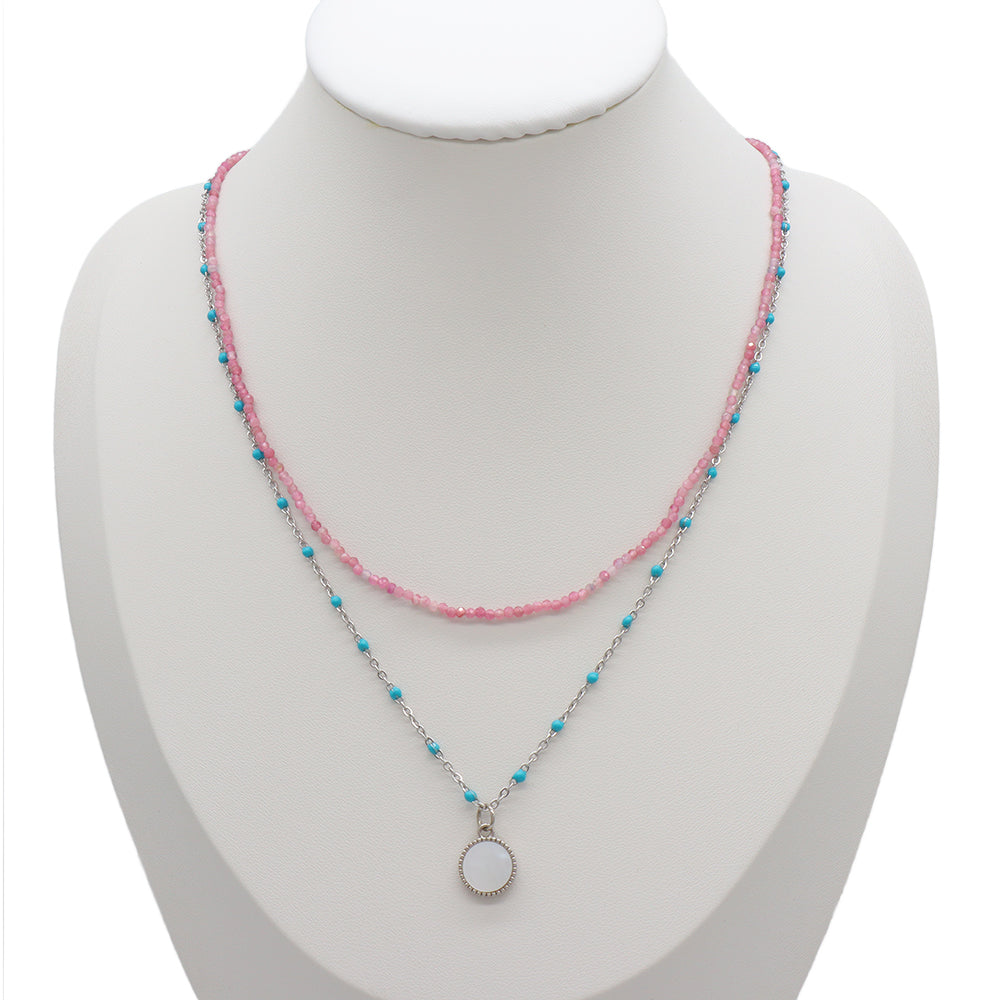 Handmade Custom Natural Stone Double Layer Necklace