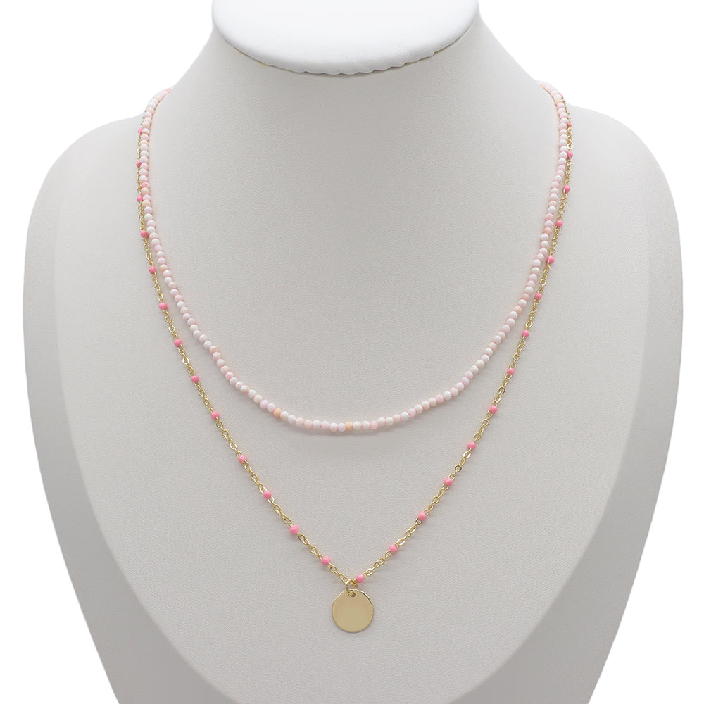 Handmade Custom Natural Stone Double Layer Necklace