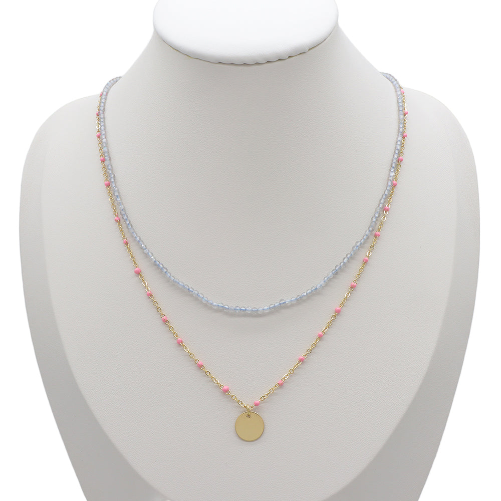 Handmade Custom Natural Stone Double Layer Necklace