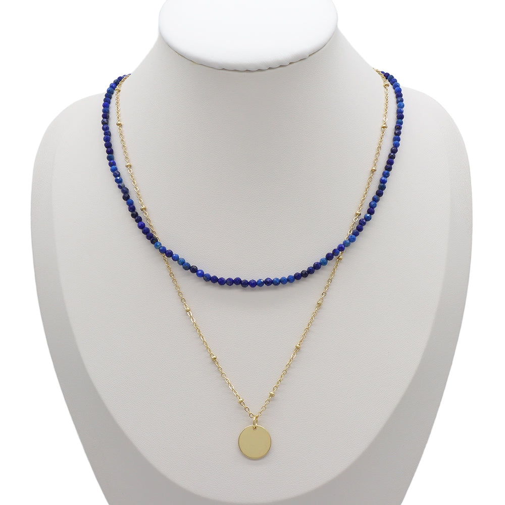 Handmade Custom Natural Stone Double Layer Necklace