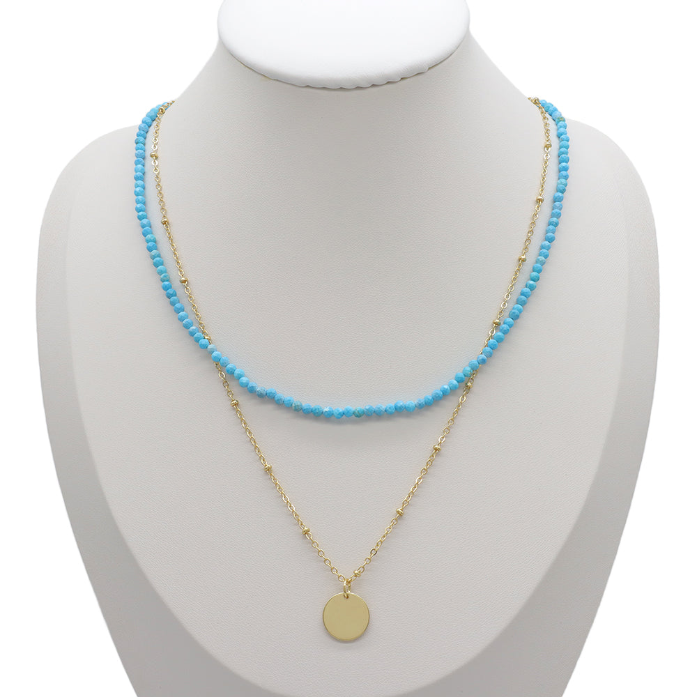 Handmade Custom Natural Stone Double Layer Necklace