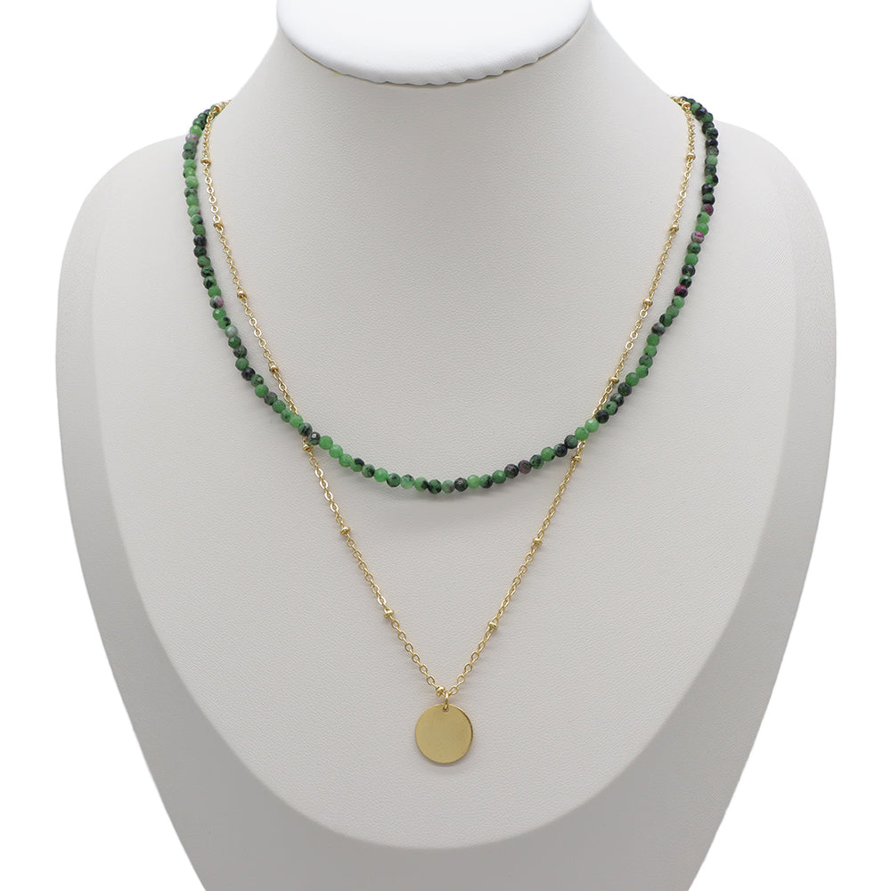 Handmade Custom Natural Stone Double Layer Necklace