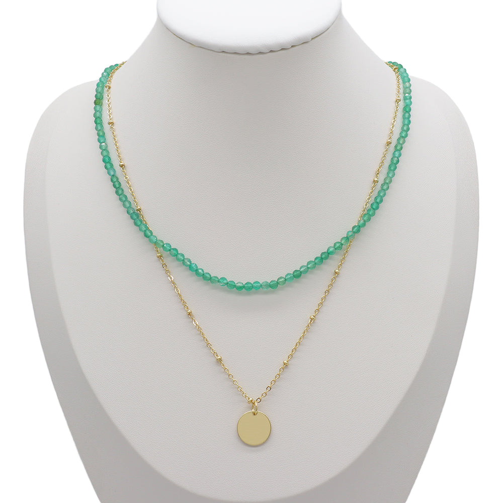 Handmade Custom Natural Stone Double Layer Necklace