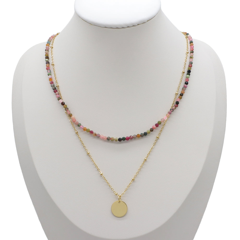 Handmade Custom Natural Stone Double Layer Necklace
