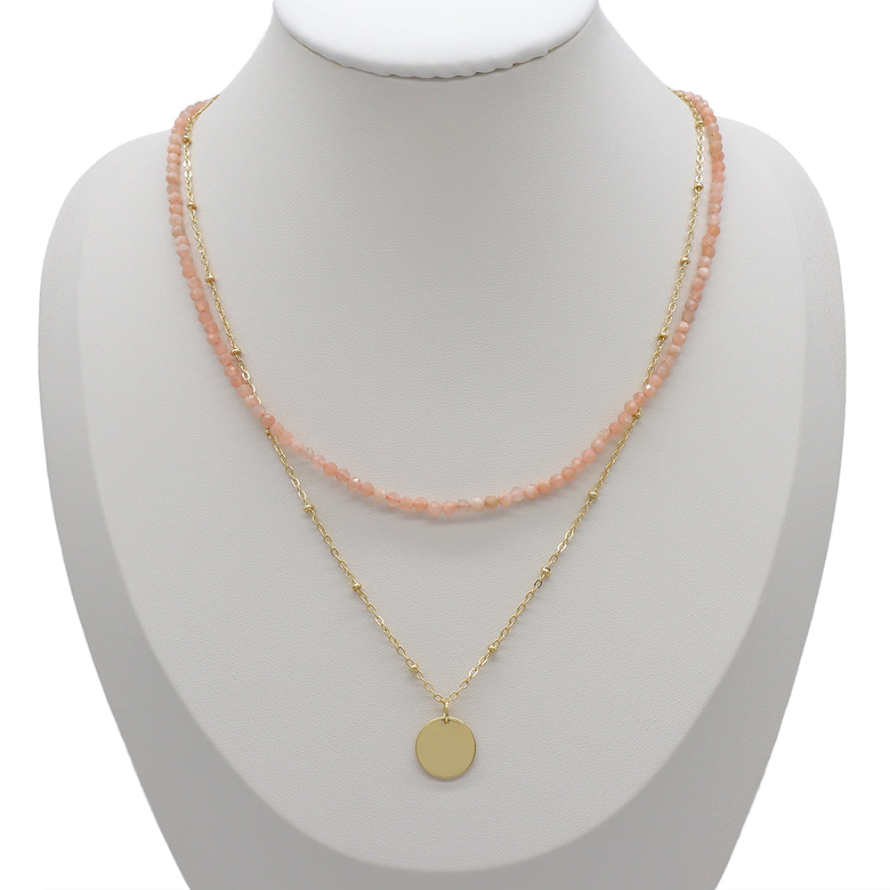 Handmade Custom Natural Stone Double Layer Necklace