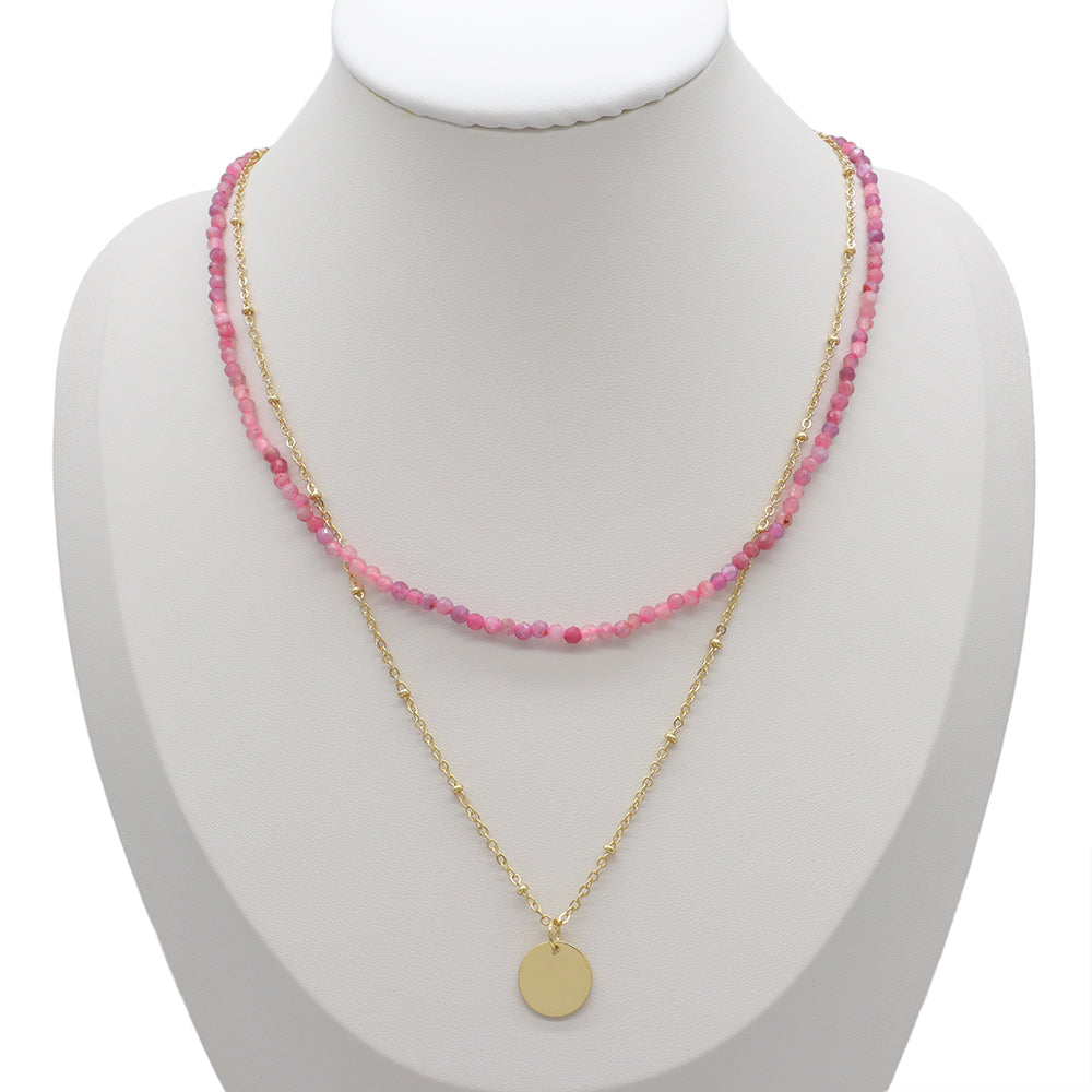 Handmade Custom Natural Stone Double Layer Necklace