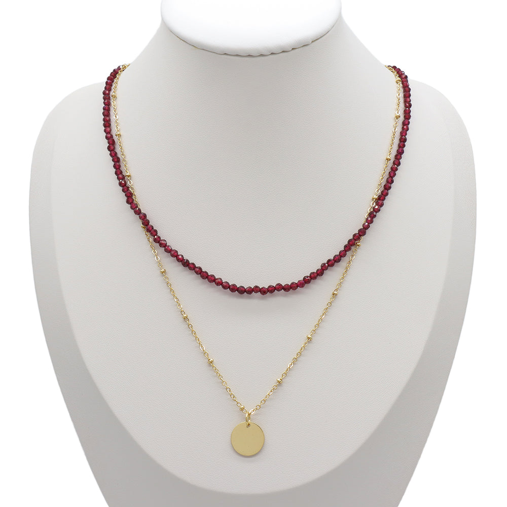Handmade Custom Natural Stone Double Layer Necklace
