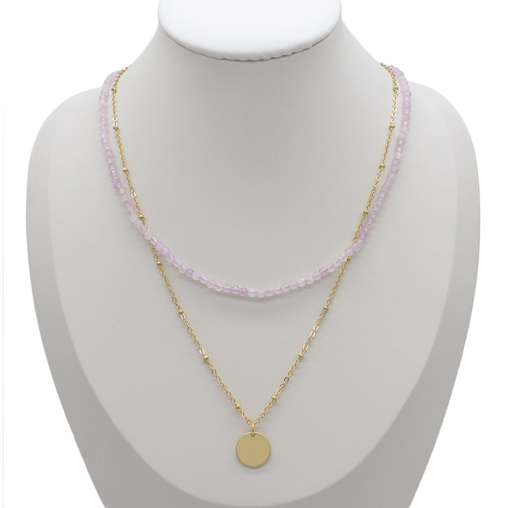 Handmade Custom Natural Stone Double Layer Necklace