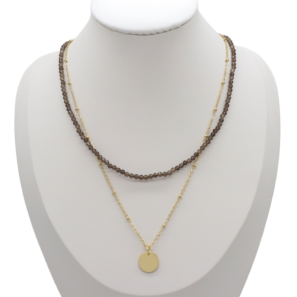 Handmade Custom Natural Stone Double Layer Necklace