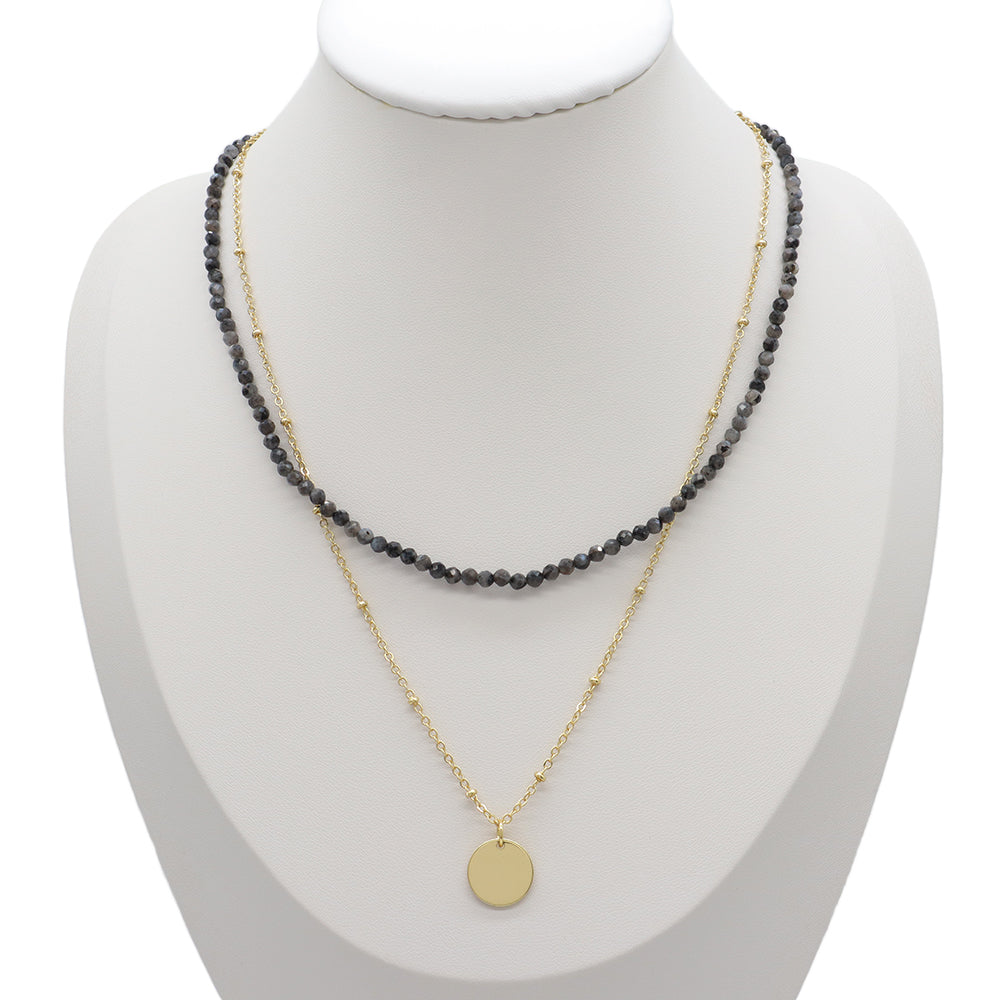 Handmade Custom Natural Stone Double Layer Necklace