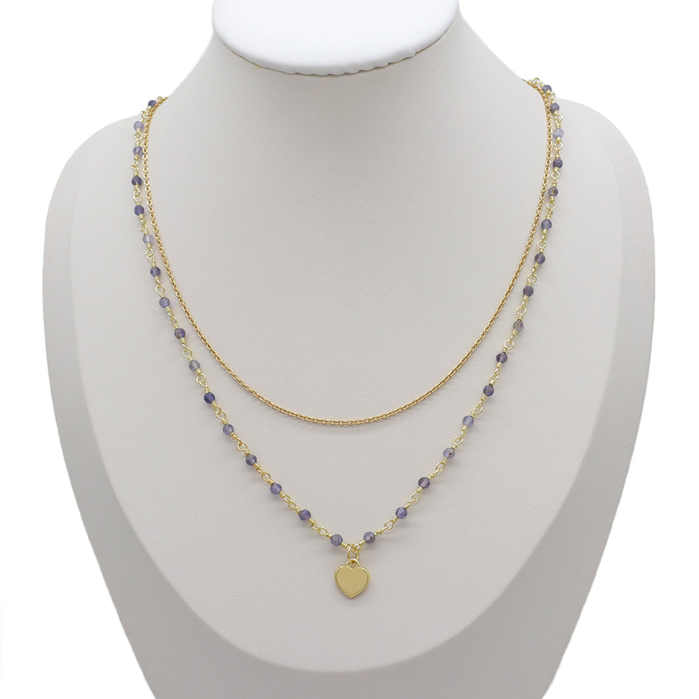 Handmade Custom Natural Stone Double Layer Necklace