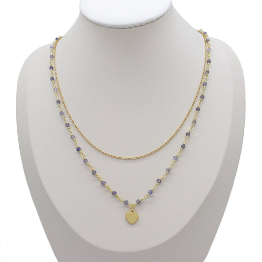 Handmade Custom Natural Stone Double Layer Necklace