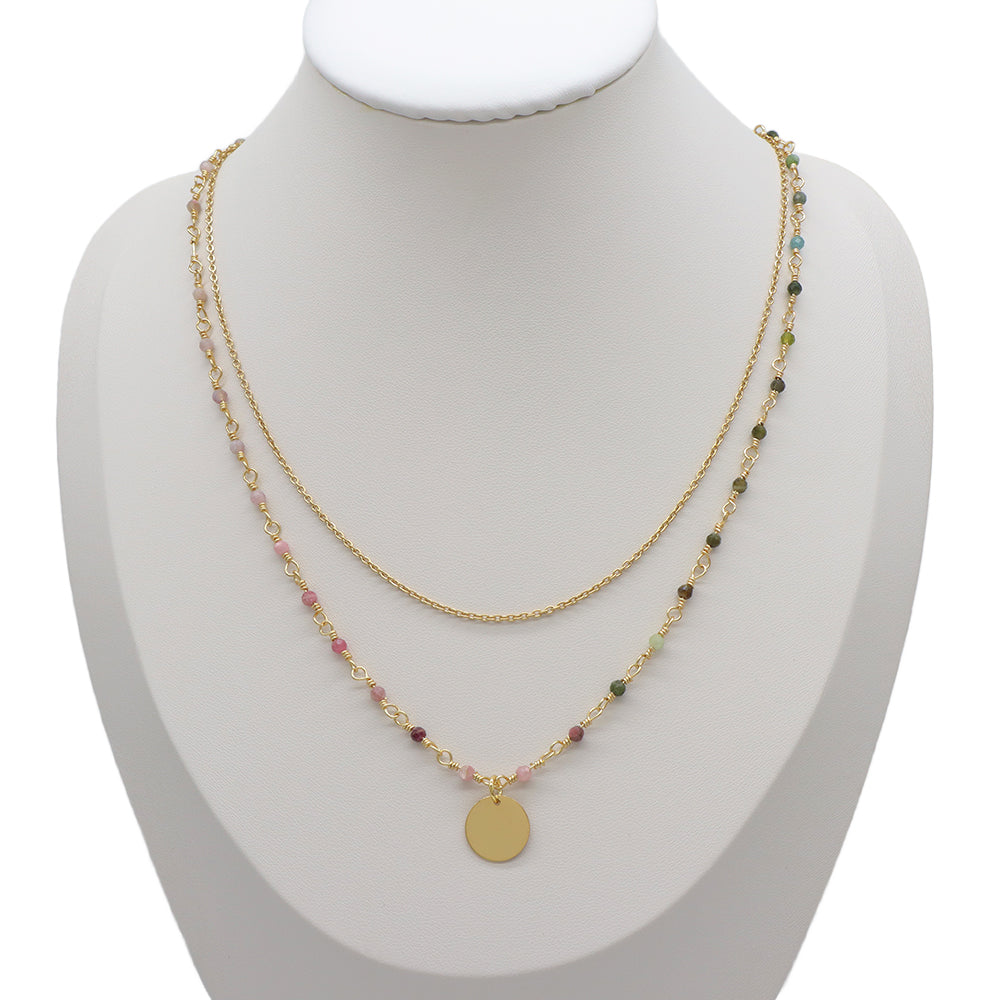 Handmade Custom Natural Stone Double Layer Necklace