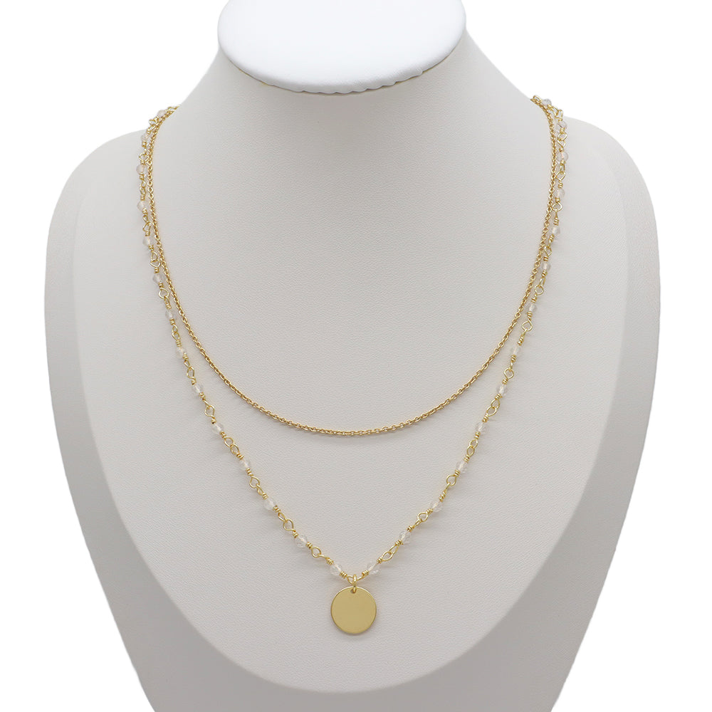 Handmade Custom Natural Stone Double Layer Necklace