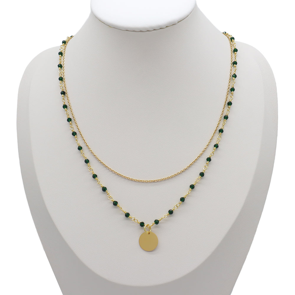 Handmade Custom Natural Stone Double Layer Necklace