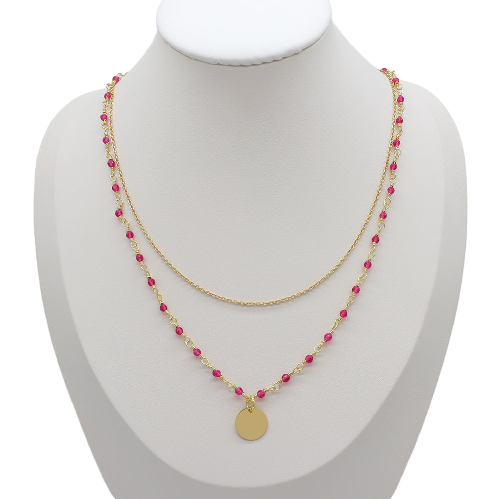 Handmade Custom Natural Stone Double Layer Necklace