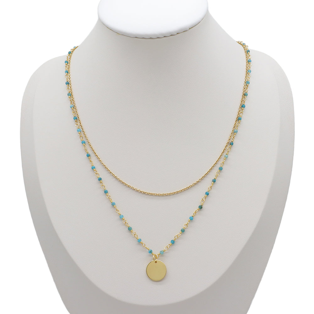 Handmade Custom Natural Stone Double Layer Necklace