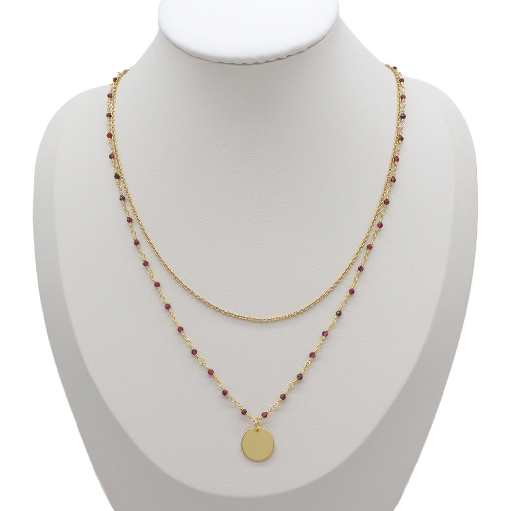 Handmade Custom Natural Stone Double Layer Necklace