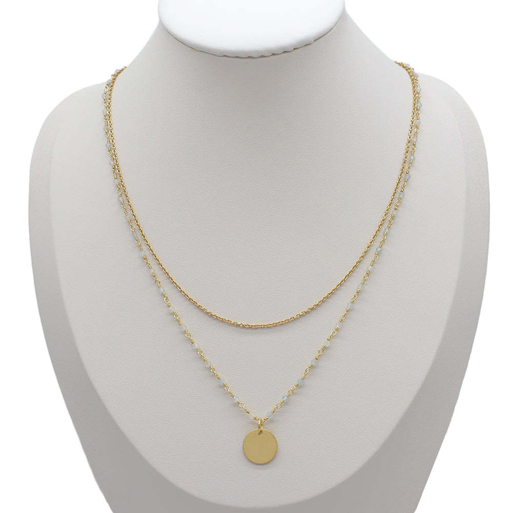 Handmade Custom Natural Stone Double Layer Necklace