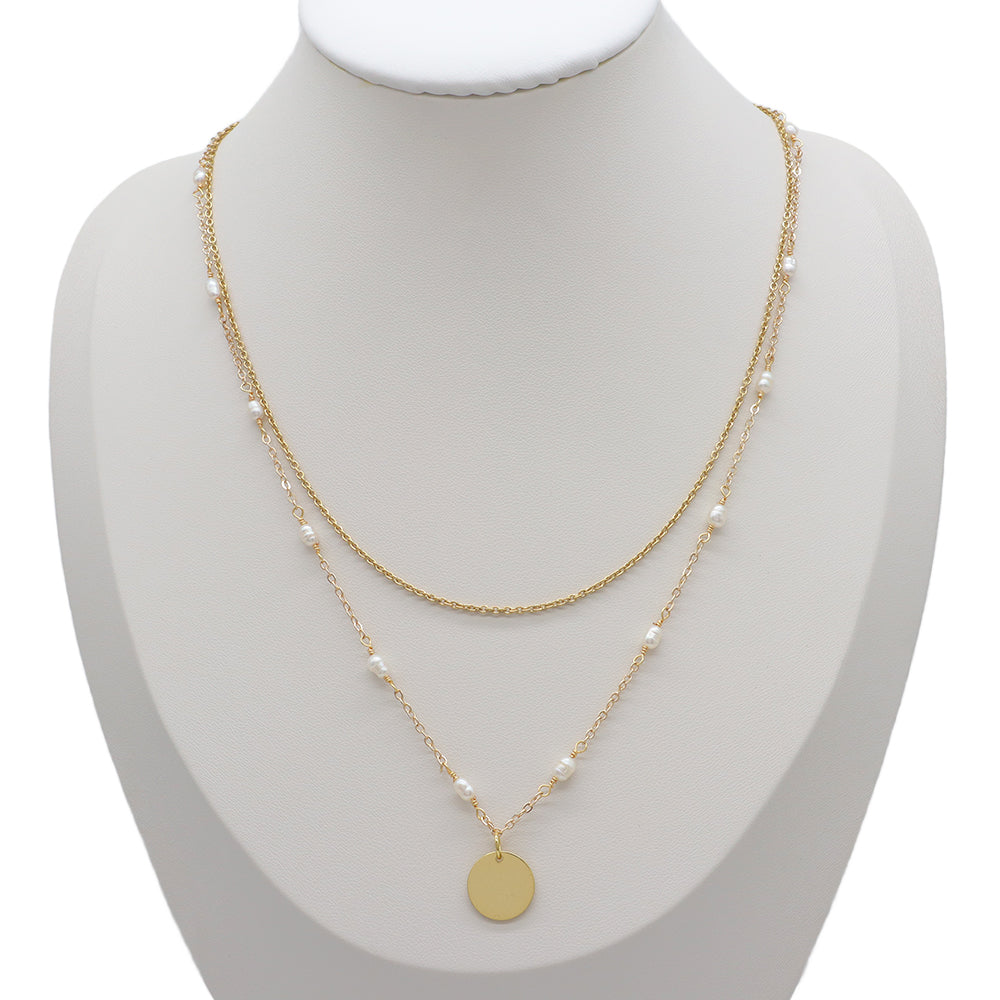 Handmade Custom Natural Stone Double Layer Necklace