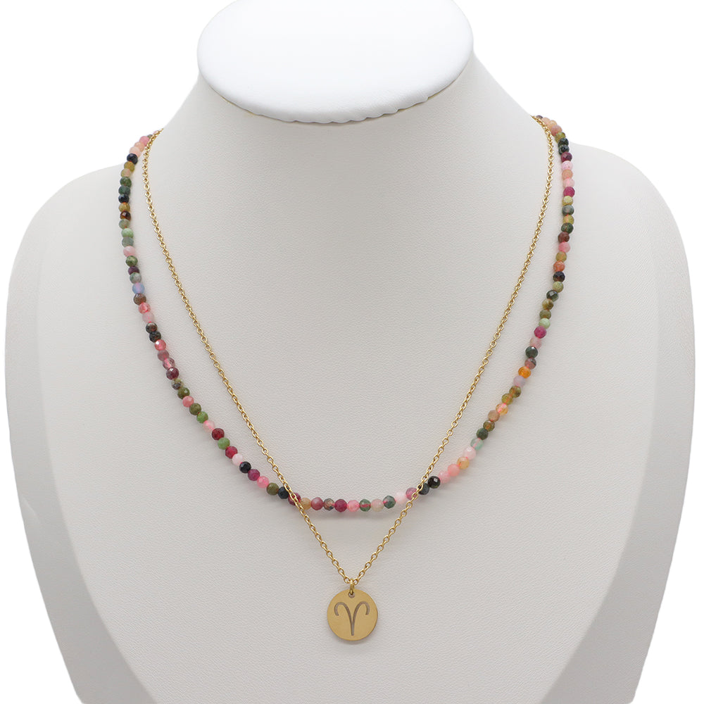 Handmade Custom Natural Stone Double Layer Necklace