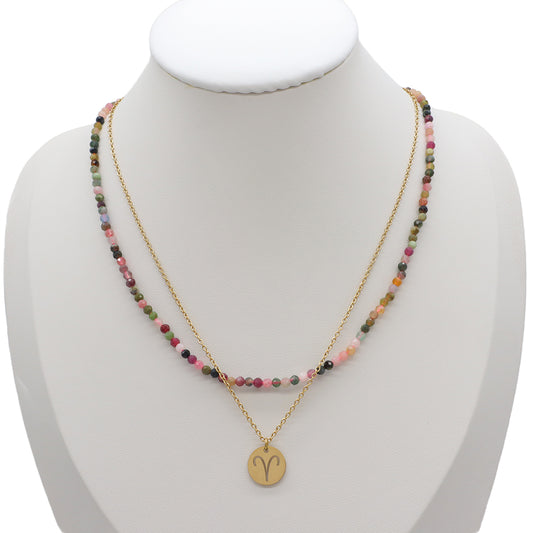 Handmade Custom Natural Stone Double Layer Necklace