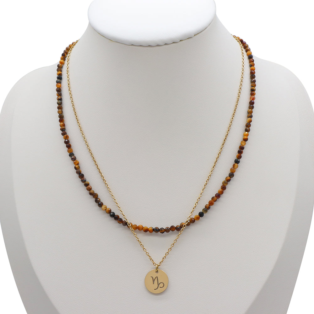 Handmade Custom Natural Stone Double Layer Necklace