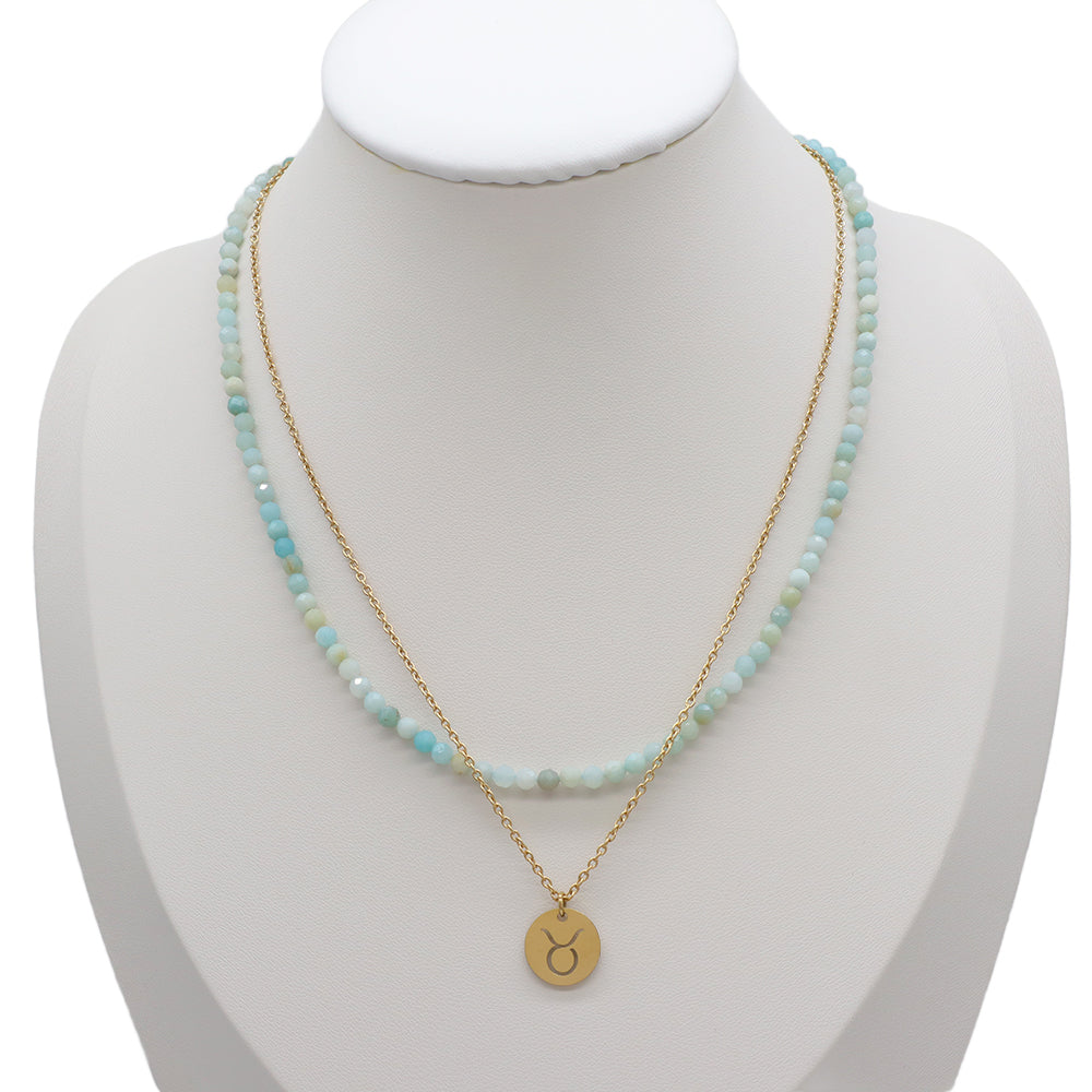 Handmade Custom Natural Stone Double Layer Necklace