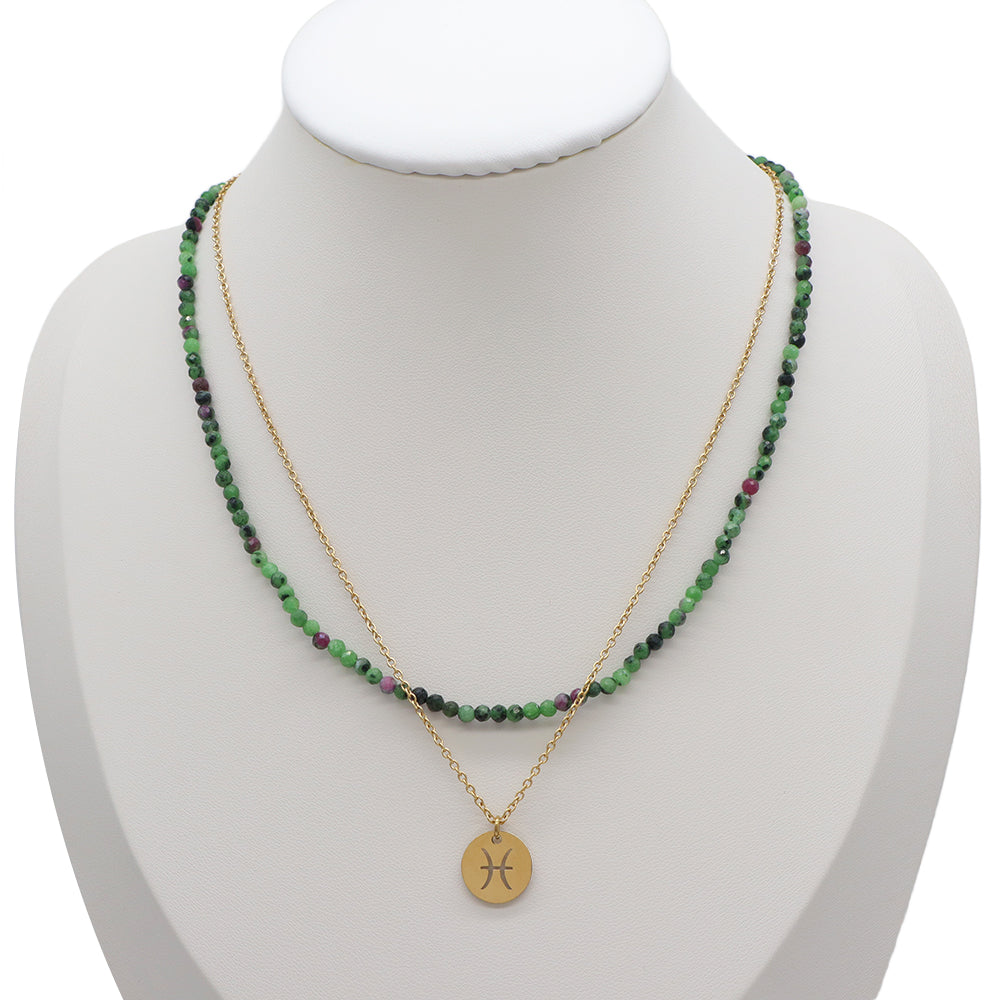 Handmade Custom Natural Stone Double Layer Necklace