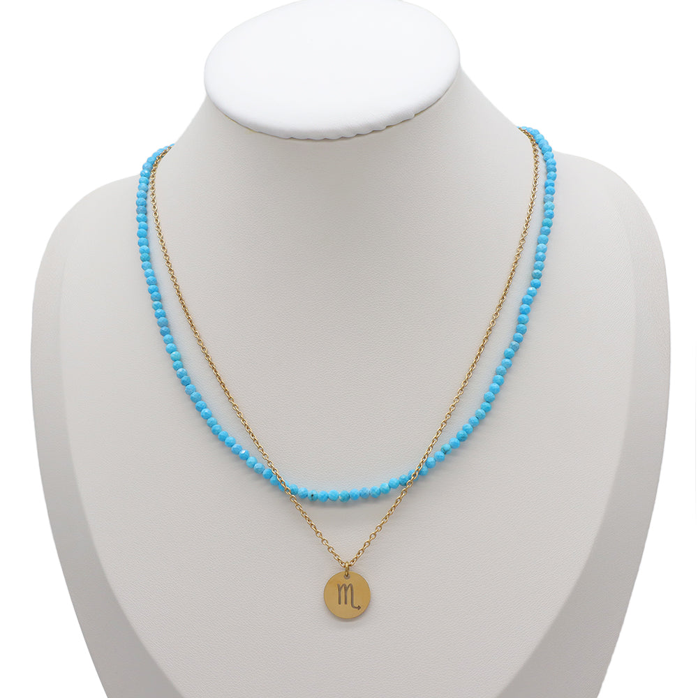 Handmade Custom Natural Stone Double Layer Necklace