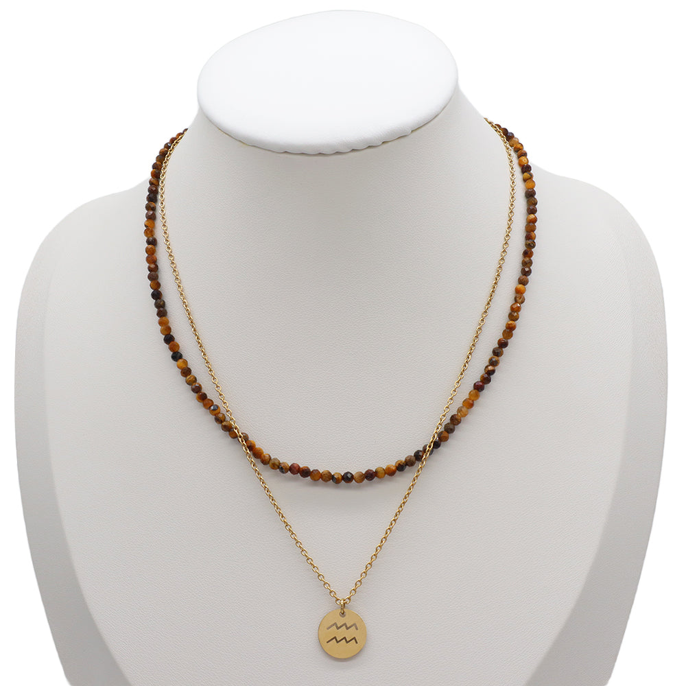 Handmade Custom Natural Stone Double Layer Necklace