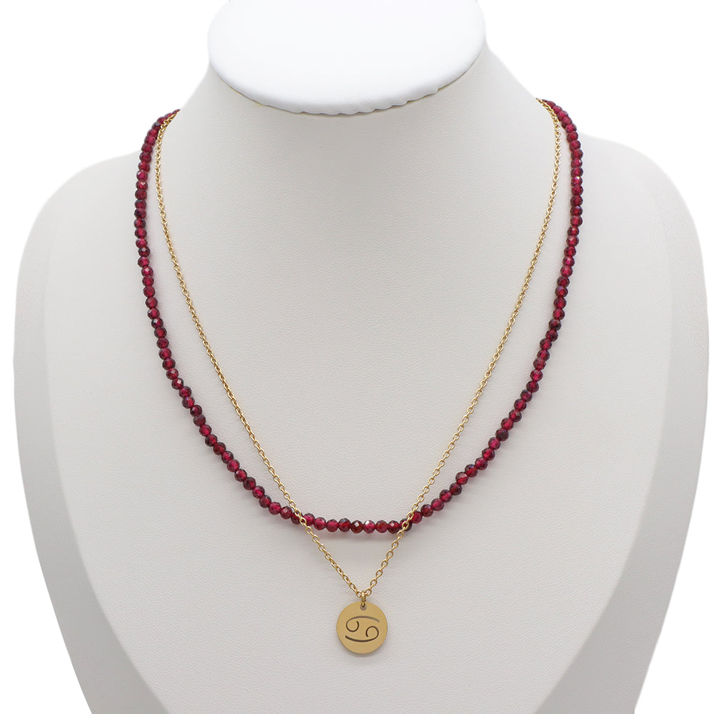 Handmade Custom Natural Stone Double Layer Necklace