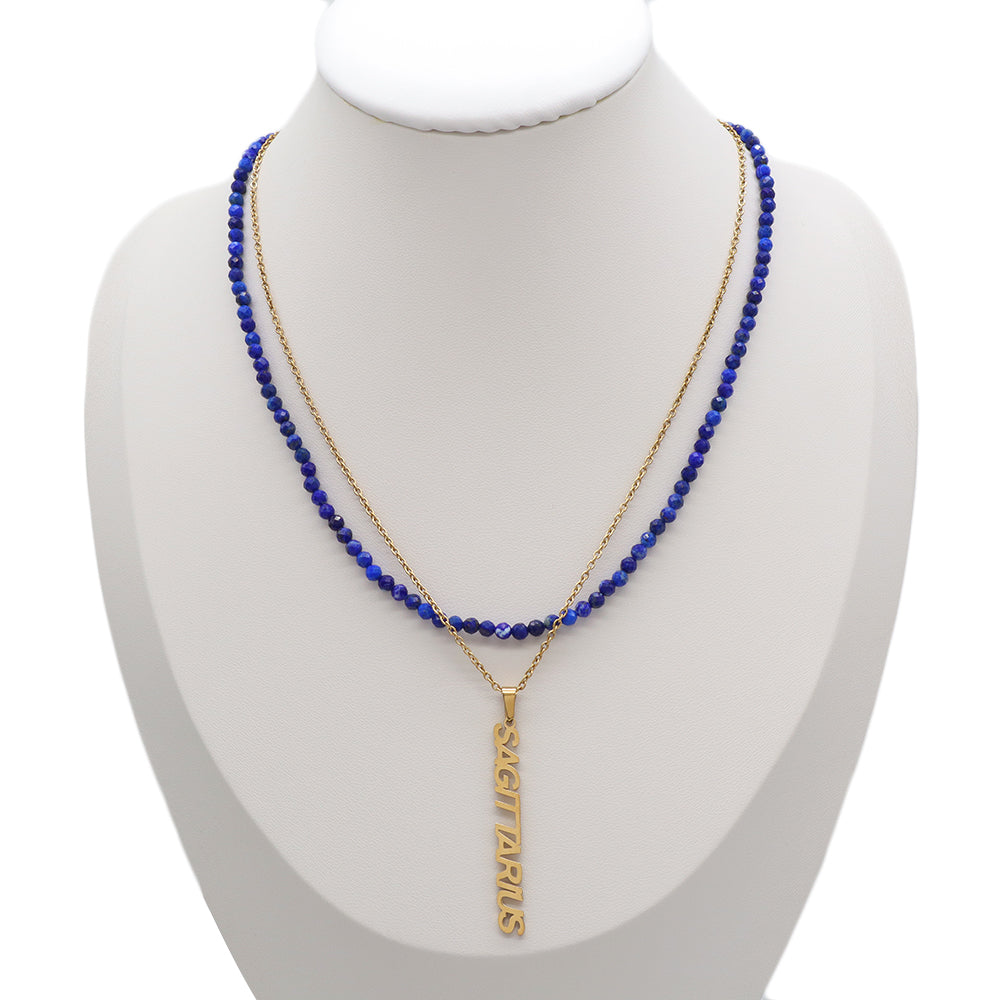 Handmade Custom Natural Stone Double Layer Necklace