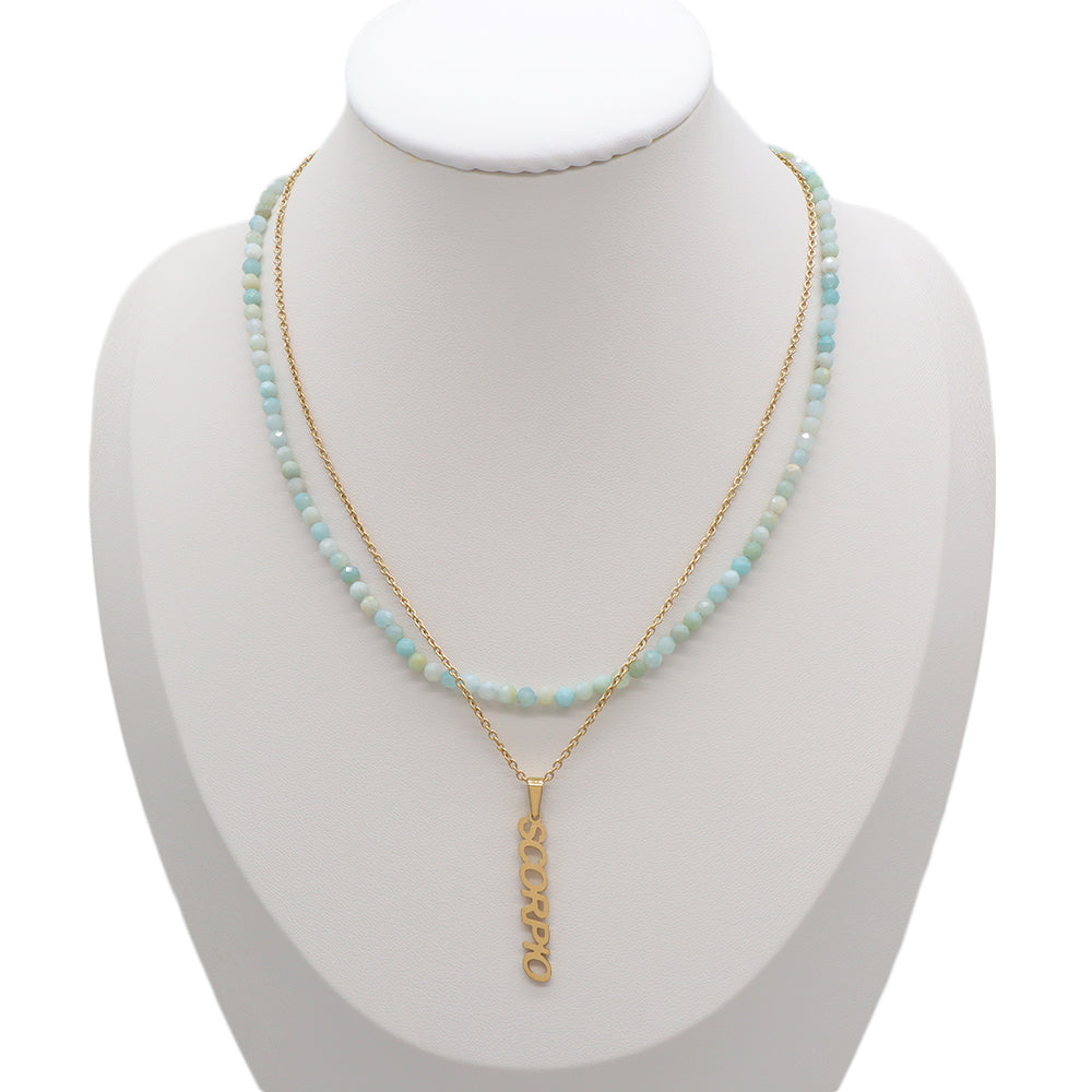 Handmade Custom Natural Stone Double Layer Necklace