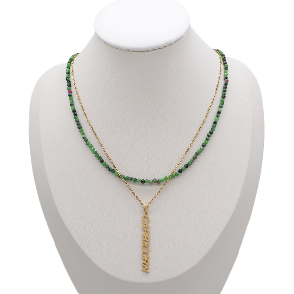 Handmade Custom Natural Stone Double Layer Necklace