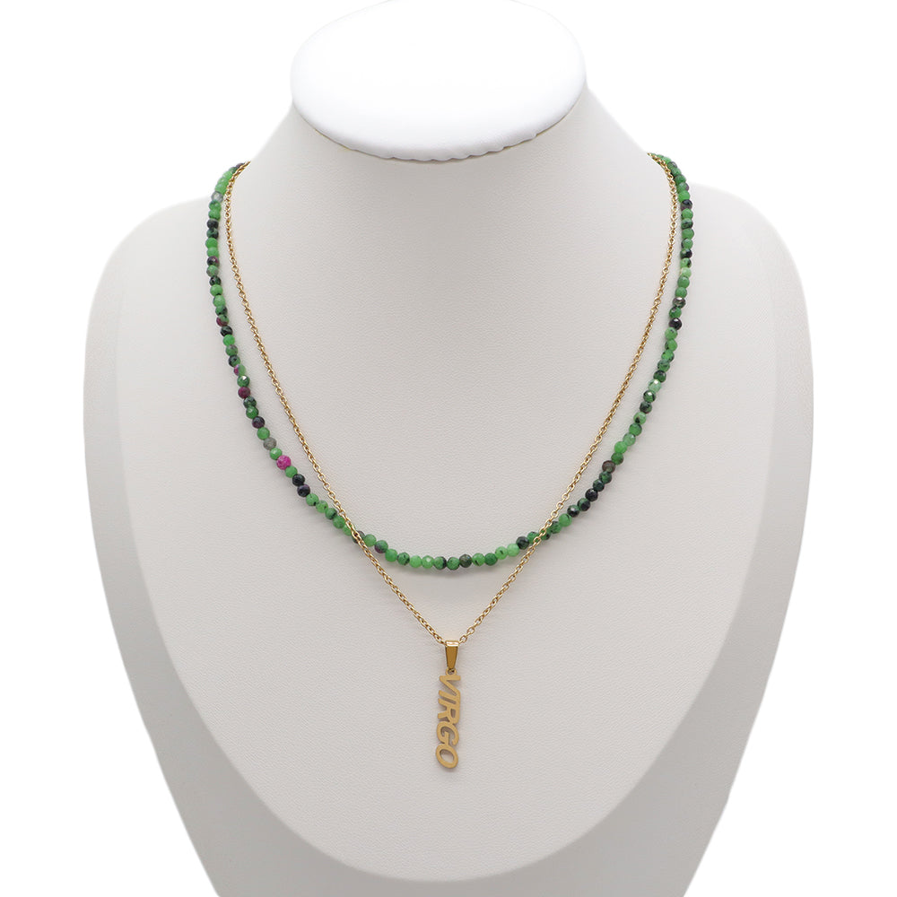 Handmade Custom Natural Stone Double Layer Necklace