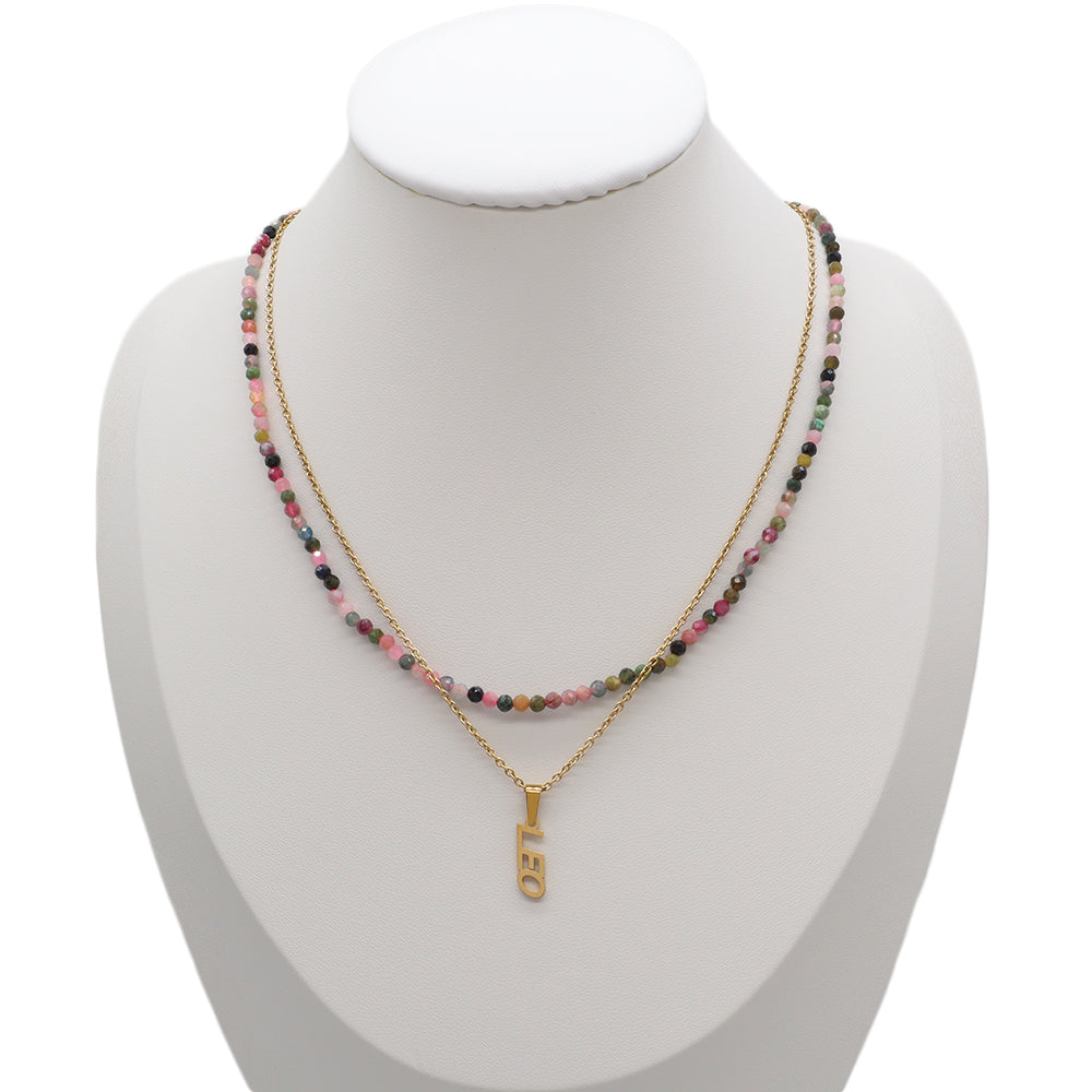 Handmade Custom Natural Stone Double Layer Necklace